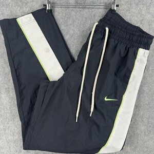 Nike Woven Basketball Pants Mens Large Black White Snap Side Track Nylon FB7133